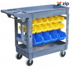 Mitaco MUD132 - 32 Part Bins 250 kg Capacity 2 Tier Trolley Cart Tool Trolleys